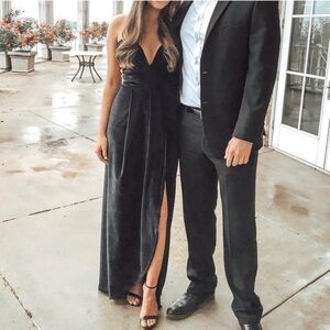 Black Velvet Strapless Dress